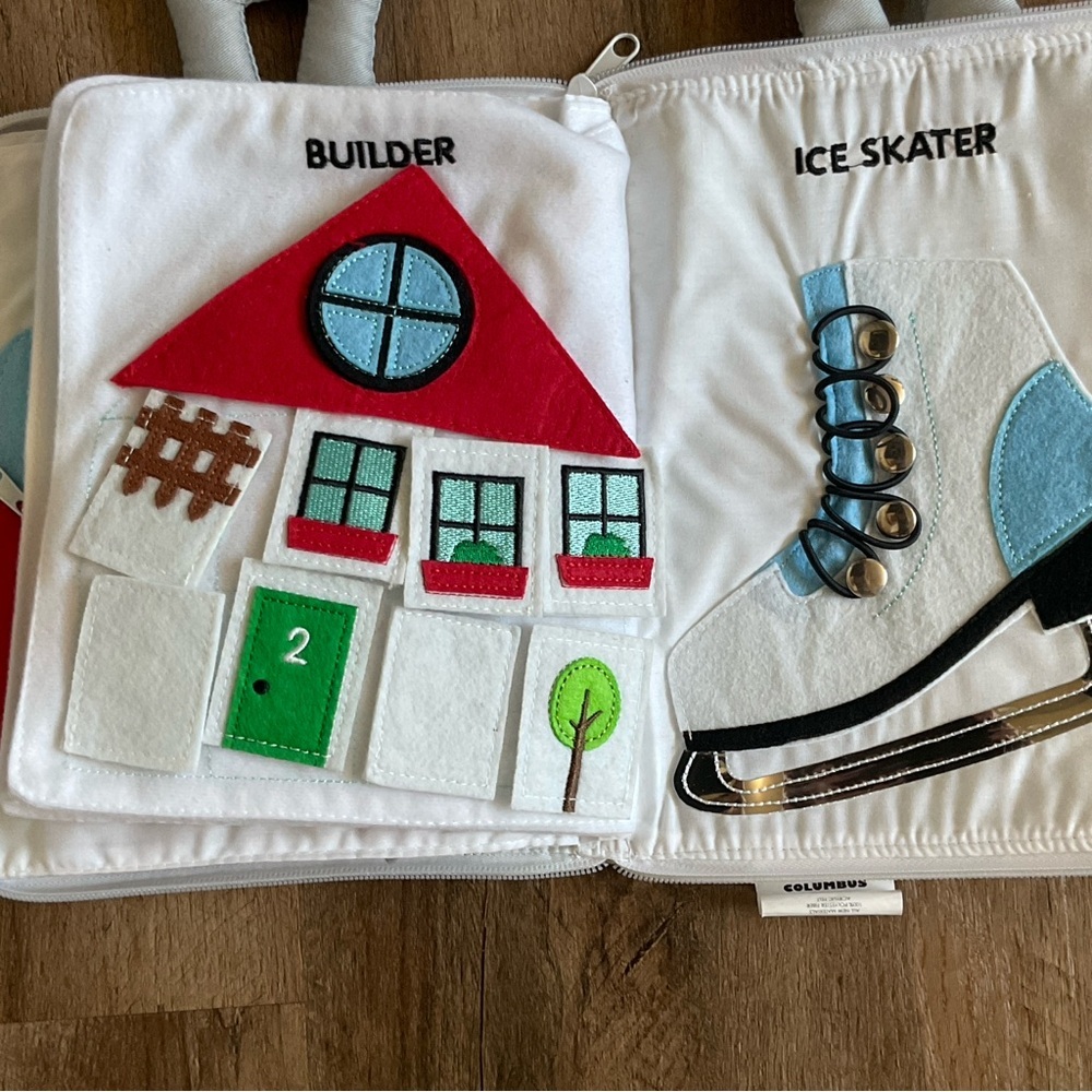 Quiet Book Fabric Busy Book for Toddlers 3 & up Airplane Toddler Travel Toys - Picture 11 of 16